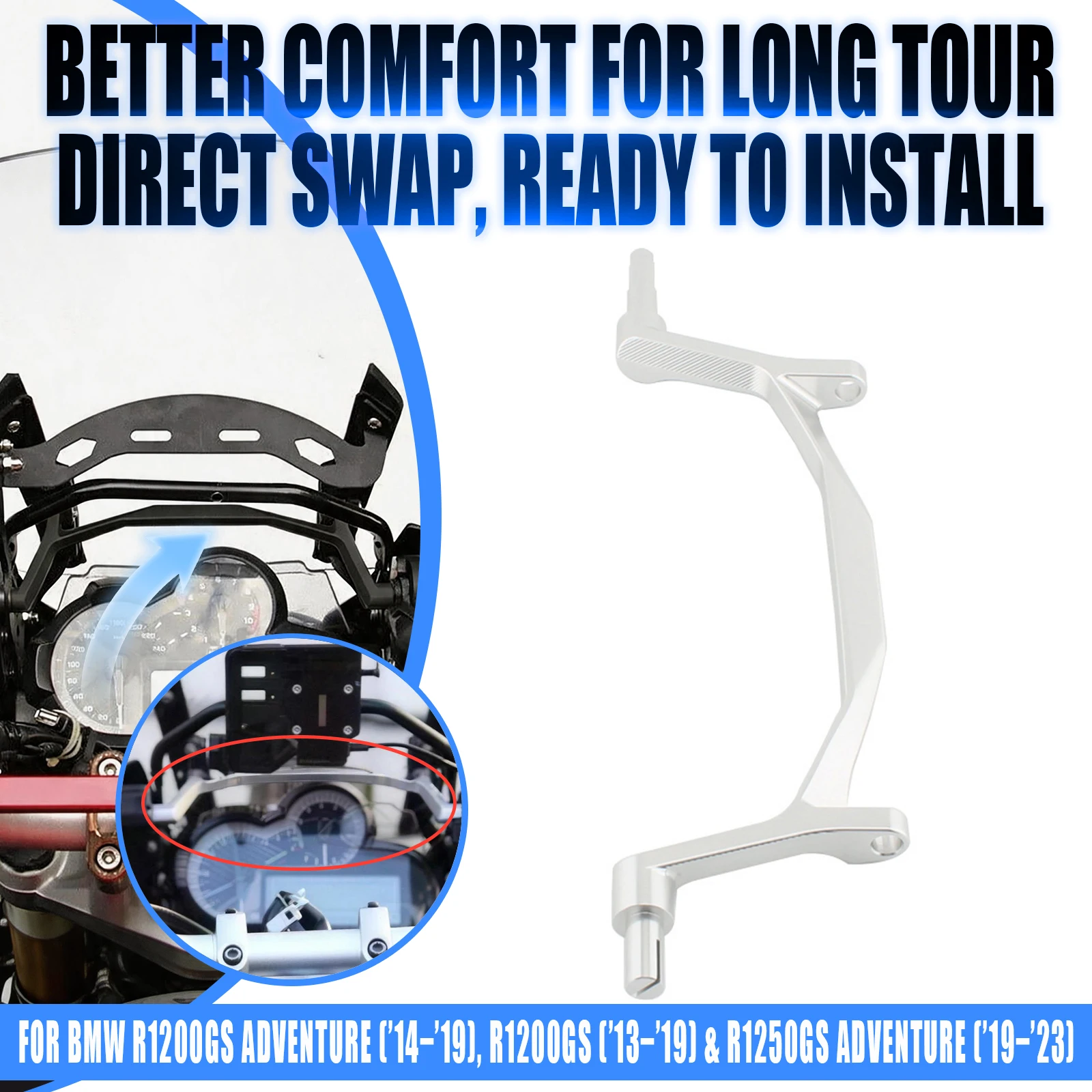 Motorcycle Windshield Bracket Holder Mount For R1200GS Adventure R1250GS Adventure R1250 R1200 GS 2013 2014 2015 2016-2025
