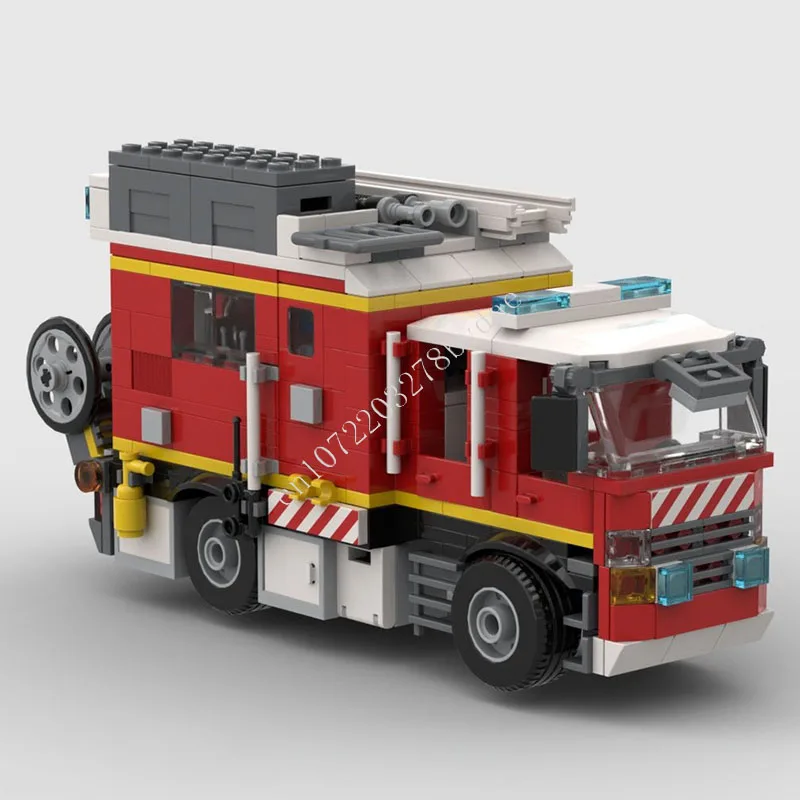 

610 PCS City Fire Truck Building Blocks Set Emergency Rescue Vehicle Model Assembly Gift for Holiday Birthday Home Decoration