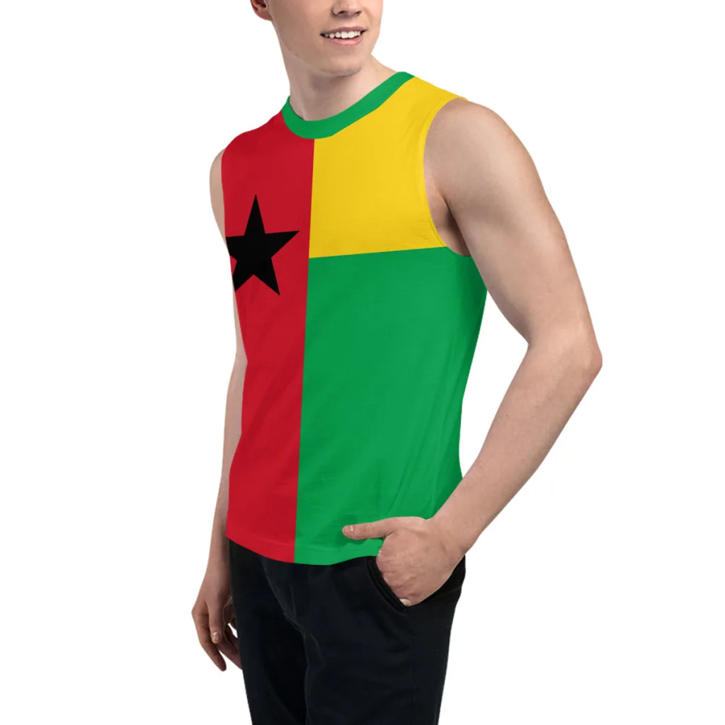 Sleeveless T-shirt Guinea-Bissau Flag 3D Men's Boys Tshirt Gyms Tank Tops Fitness Joggers Basketball Training Vest