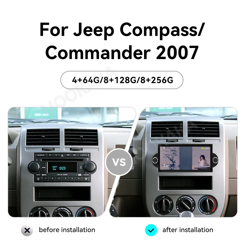 Android Radio For Jeep Compass Commander 2007 GPS Multimedia Player Intelligent Navigation Car Stereo Receiver player Head Unit