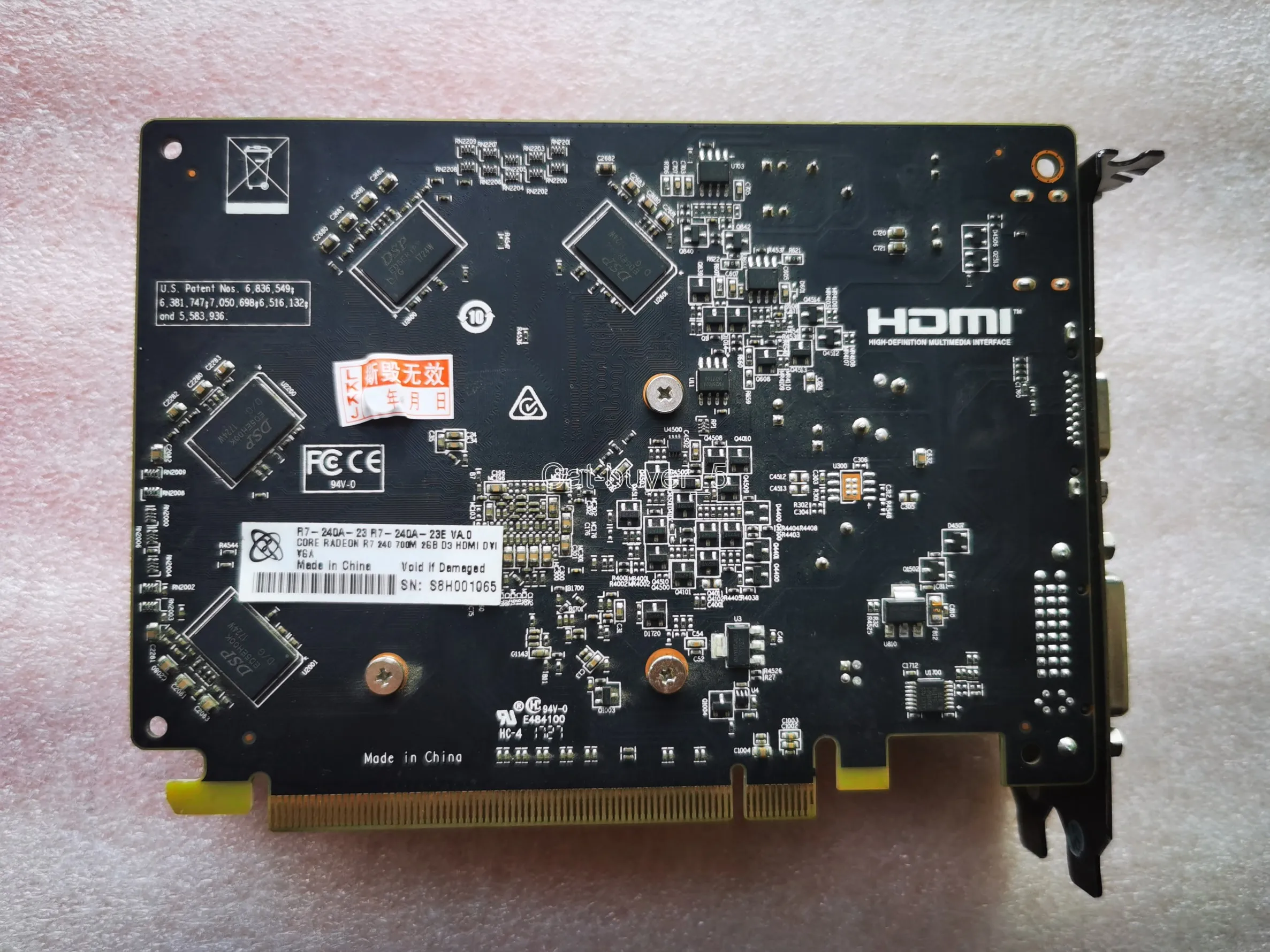 AMD Radeon R7 240, PCI-E 비디오 카드, VGA DVI HDMI, 2GB GDDR3, GDDR5