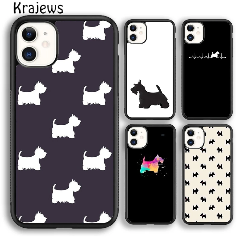 Krajews Westie Scottie Scottish Terrier Phone Case Cover For iPhone 16 15 14 plus XS XR 11 12 mini 13 pro max Fundas