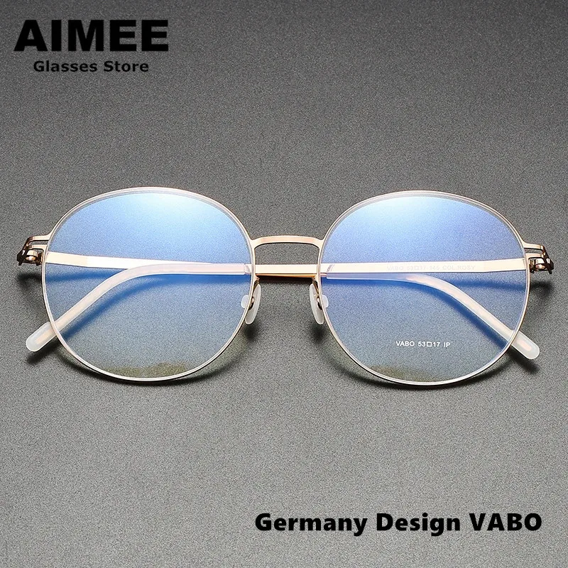 

Retro Round Stainless Steel Glasses Frame German Style Men Ultralight Prescription Eyeglasses Women Optical Reading Eyewear Gafa