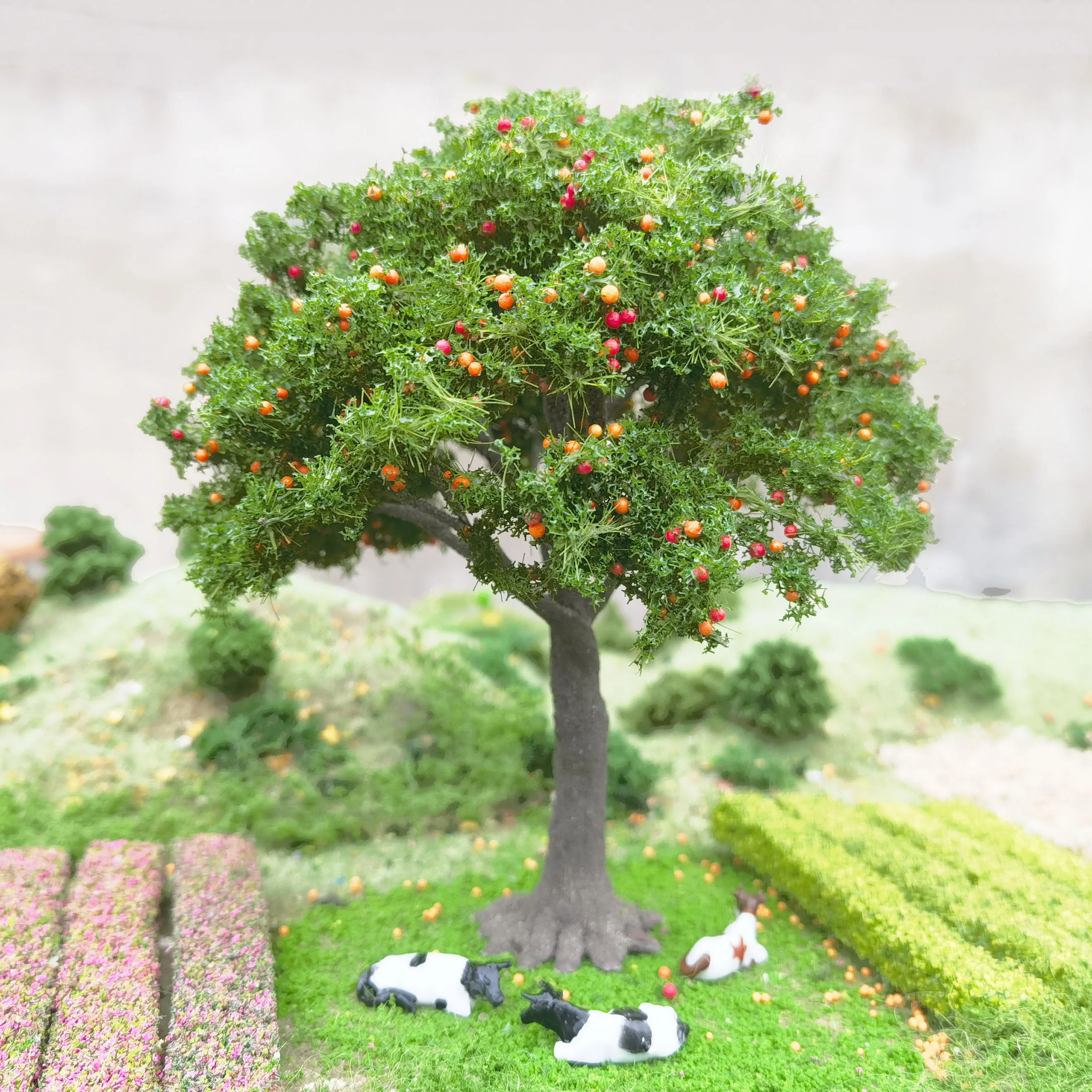 15cm simulated fruit tree model wire tree miniature landscape model dollhouse scale train railway layout