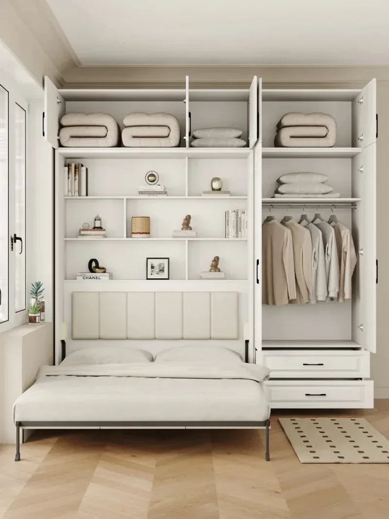 Invisible bed wall, bed, wardrobe, integrated 1.35-meter multifunctional foldable Murphy bed, flip bed under the bed - view 4
