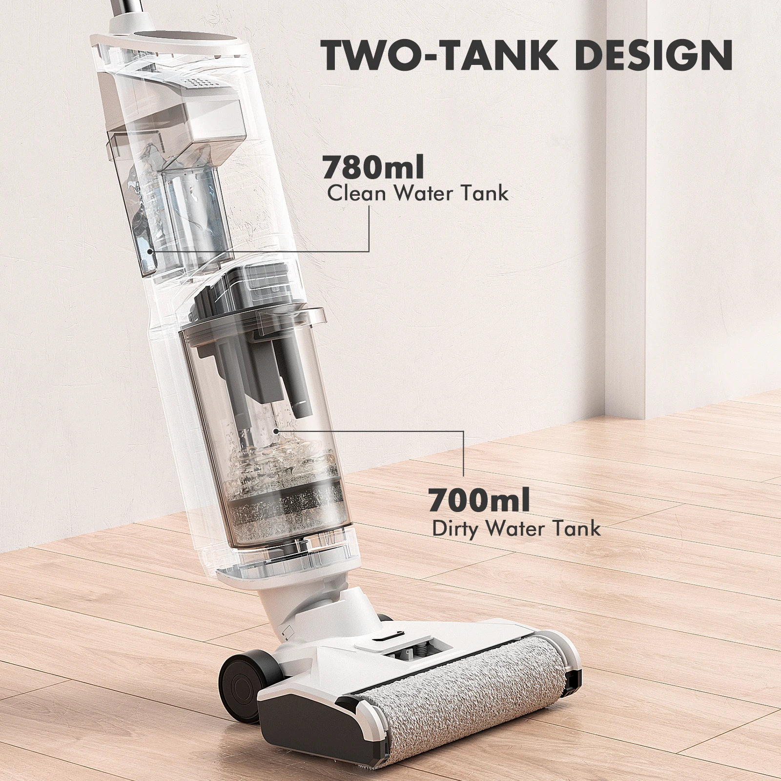 For PowerScrub S2 Upright Cordless Vacuum Cleaner with HEPA Filter 0.8L Capacity Portable Household Use 2