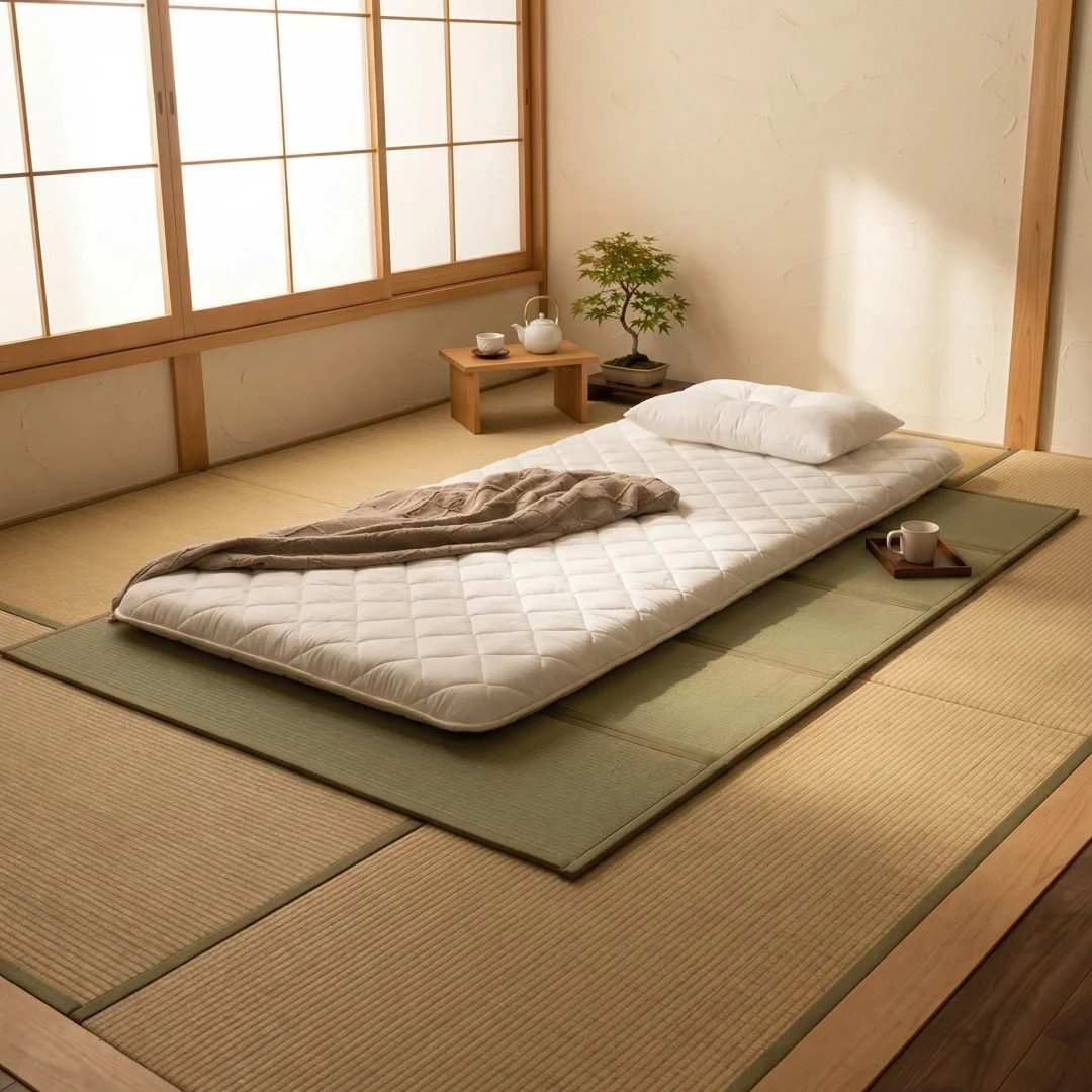 Sleeping Yoga Foldable Straw Mat Damedai 4 Fold Tatami Pad Japanese Furniture Rush Grass Mattress Futon For Your Bed Frame Floor