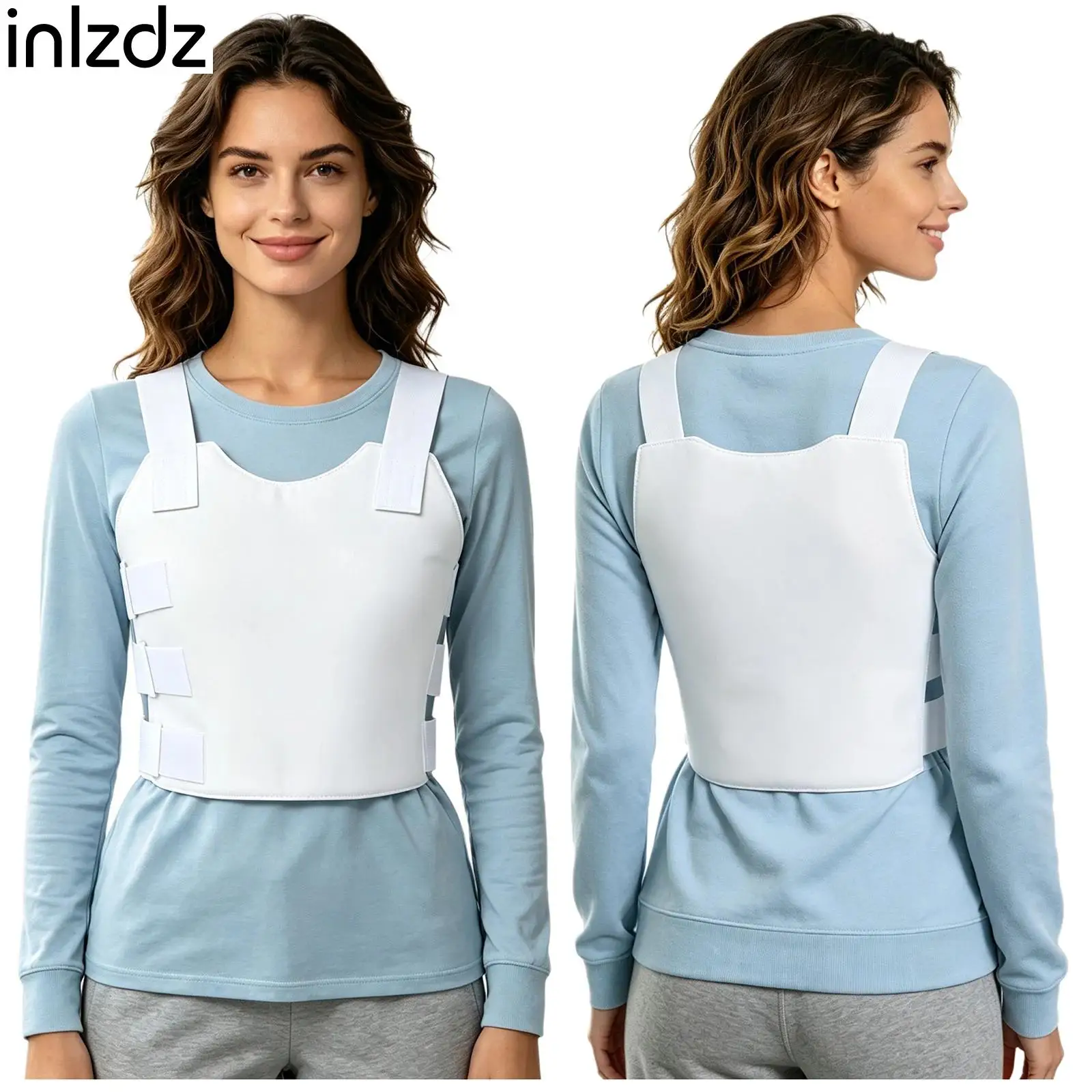 Unisex Adults Post Surgery Chest Support Vest with Adjustable Loop-hook Fastener Padded Chest Compression Wrap Tank Tops