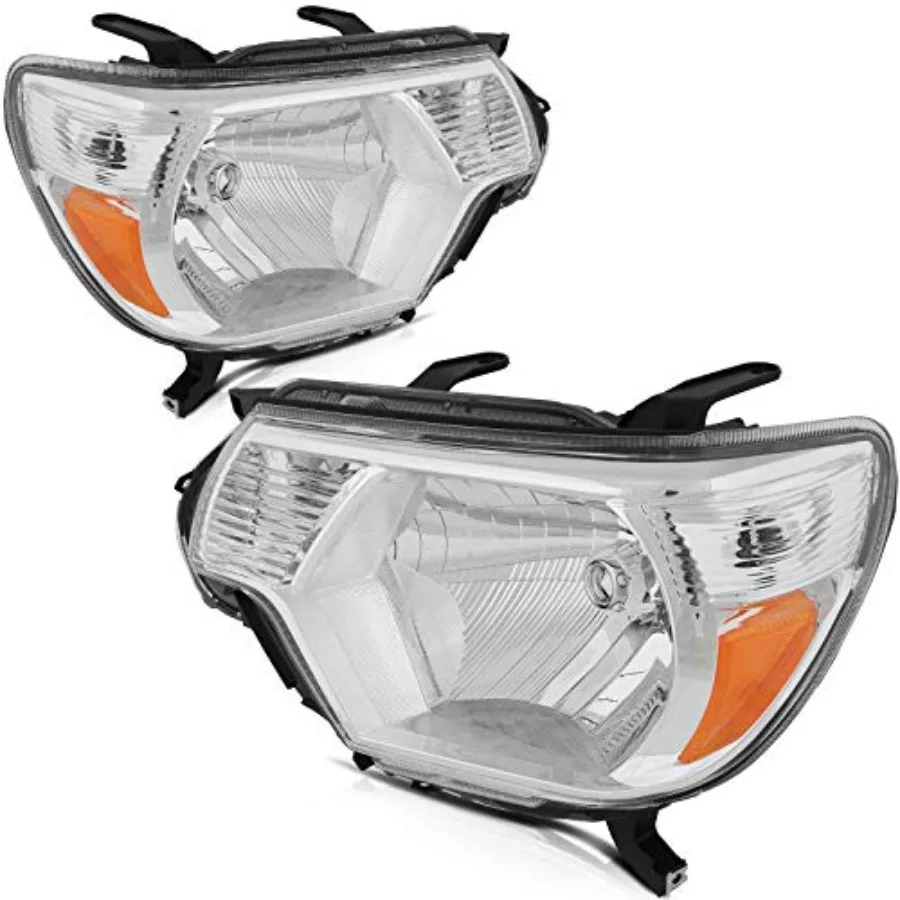 

Compatible for Tacoma 2012-2015 Headlight Headlamps Chrome Housing Amber Reflector