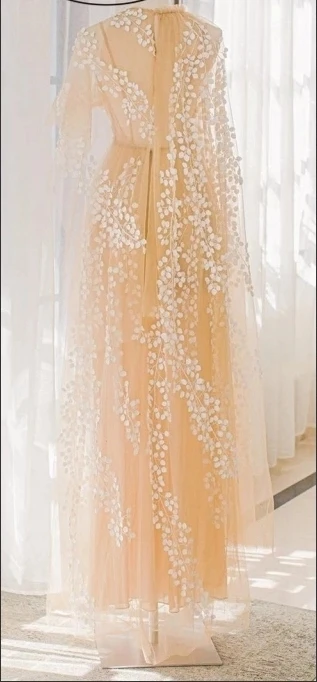 Pastoral 3D satin embroidery branches wedding dress veil DIY clothing fabric lace off white
