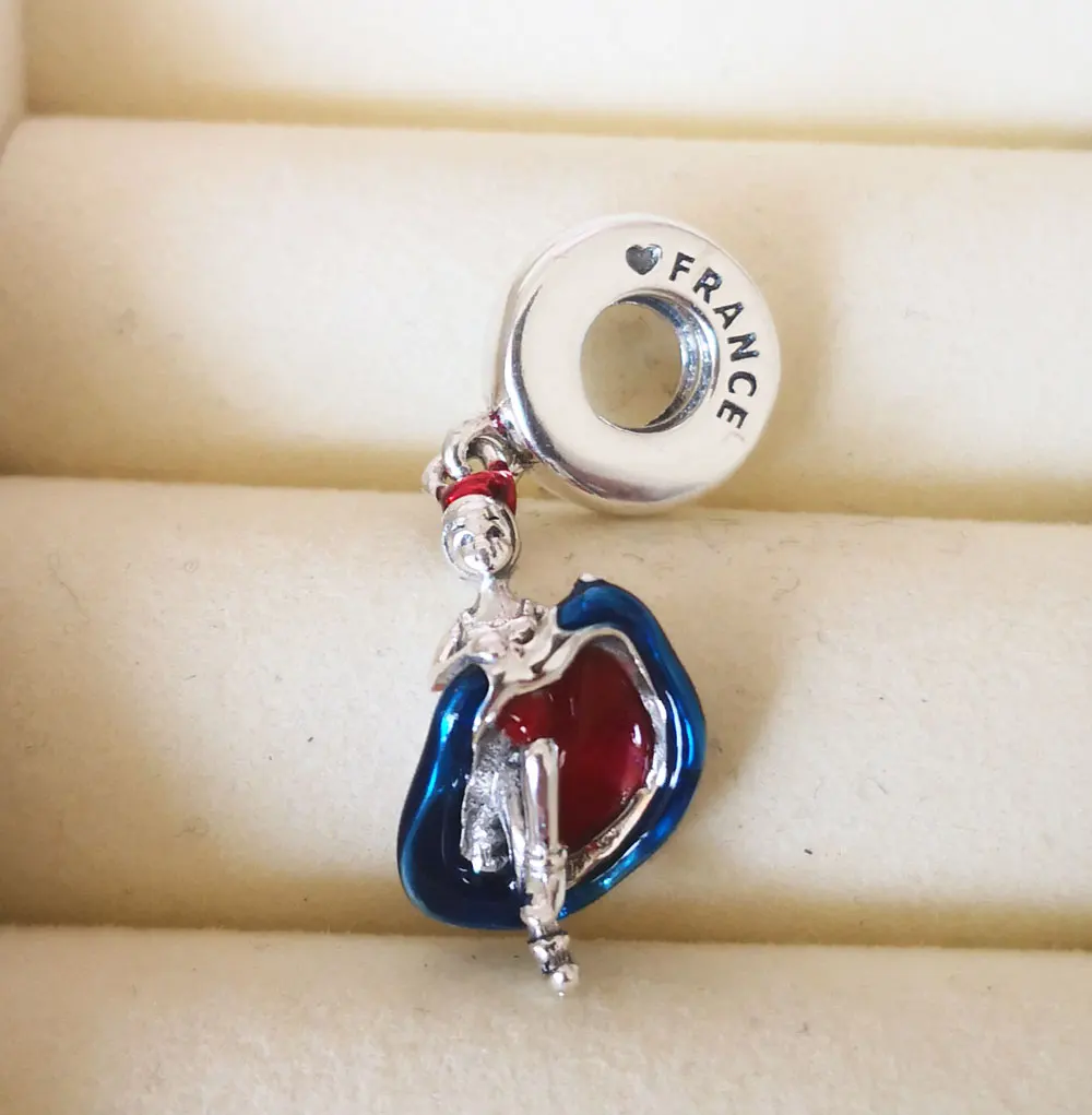 925 Sterling Silver France Exclusive Cancan Dancer Dangle Charm Bead Fits All European Pandora Jewelry Bracelets Necklaces