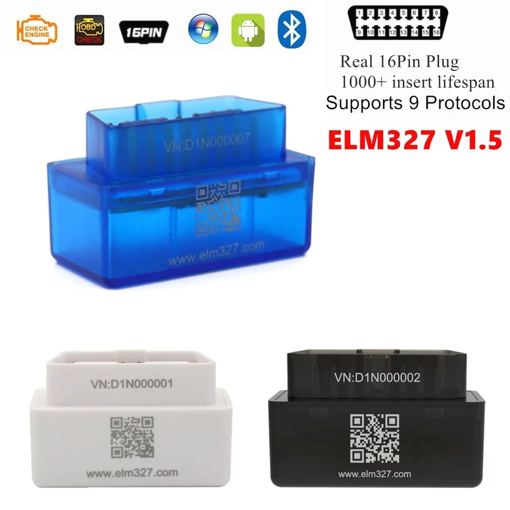 25K80 ELM327 V1.5 Super Mini OBD2 Diagnostic Interface Bluetooth 2.0  ELM 327 Code Reader Tool Support Multi-brand Car