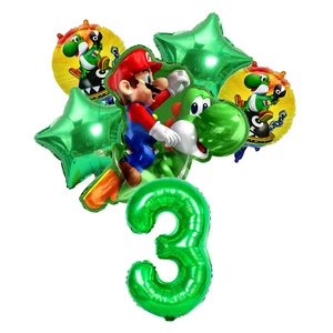 Bản vẽ Super Mario Party Aluminum Film Balloon, Digital Balloon Set, Trẻ em sinh nhật, Nhà nền, 32 10 Bảng bán hàng Super Mario chính - №4
