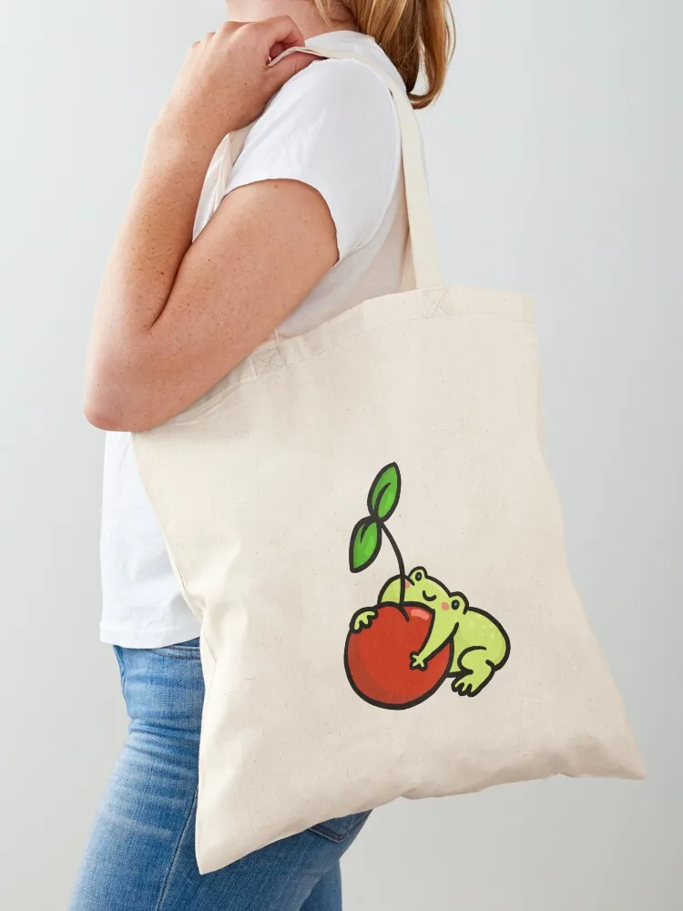 Cherry Frog Tote Bag shoping bag Canvas stote bag Women's sacs de shopping