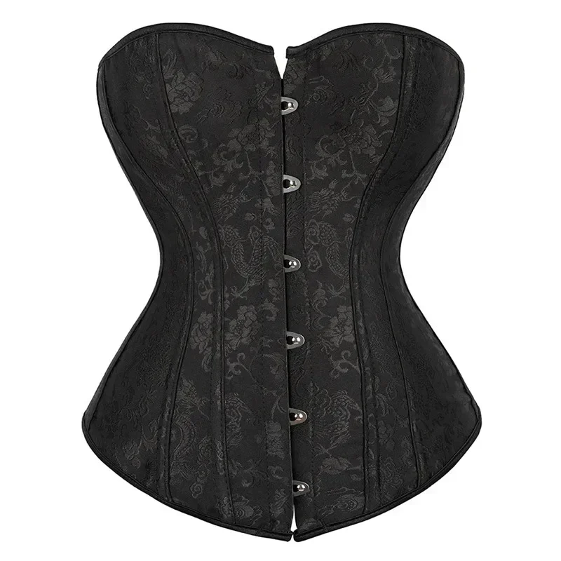 

Flower Print Vintage Corset Gothic Satin Lingerie Corselet Overbust Plus Size Corsets Women Sexy Bustiers Floral Tops