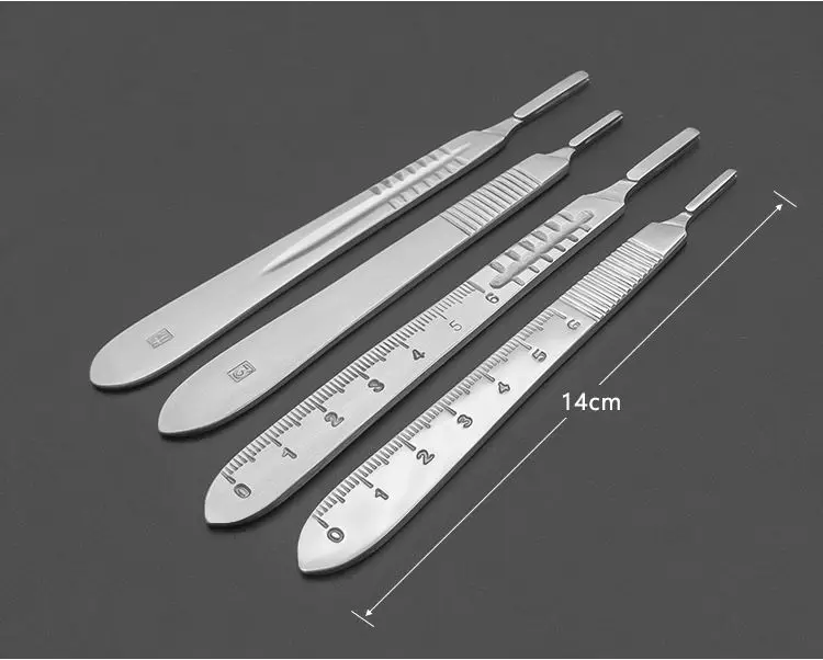 Dental Surgical Scalpel Handle High Precision No.3 4 7Carbon Steel Anti-Rust Sterilized To Use Fits Blades 10-24 for Dental