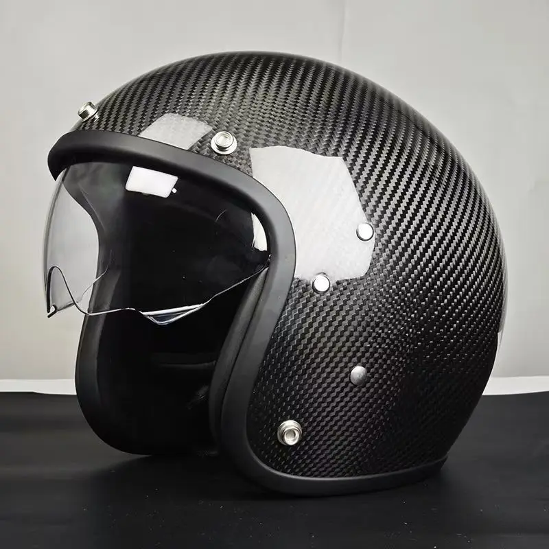 

Glossy Carbon Fiber helmet ECE 22.06 Certification Carbon Composite Shell Multi Intake Exhaust Vents Plush Interior Pads