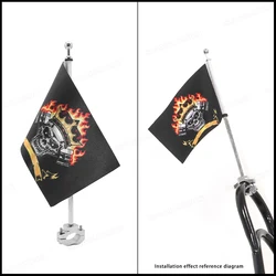 Universal Flag Flagpole Mount Kit 9mm-35mm caliber For Motorcycle ADV Cruiser Touring Scooter ATV For Harley Honda &Cruiser BMW