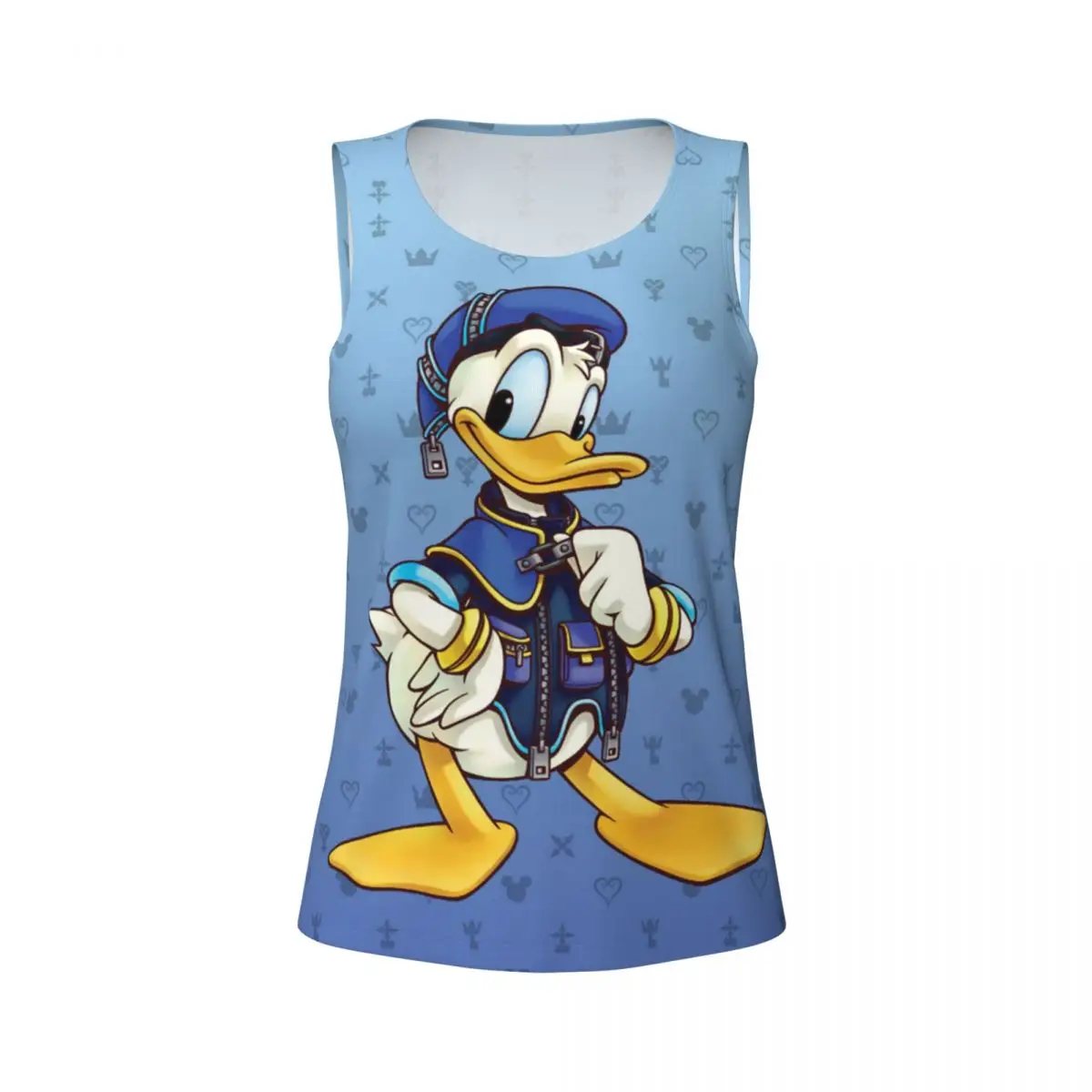 Niestandardowe koszulki do jogi Donald Duck Kingdom Hearts Royal Magician dla kobiet Sportowe podkoszulki do biegania