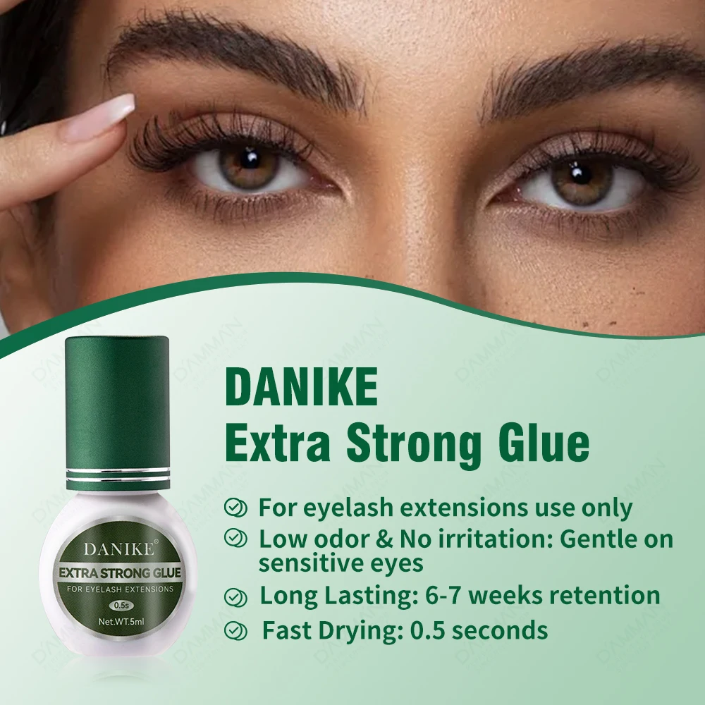 3Bottles 5Ml DANIKE Extra Strong Adhesive For False Eyelash Long-Lasting 6-7Weeks Lash Extension Glue Professional Supplies