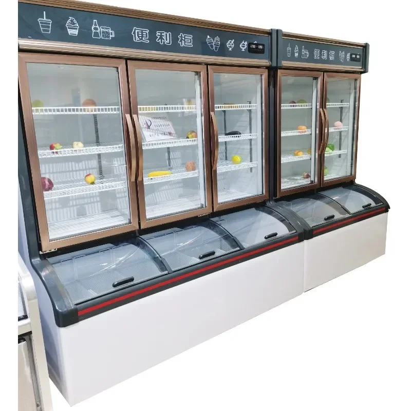 supermarket chiller glass door vegetable fruits display cooler commercial upright freezer Hot sales