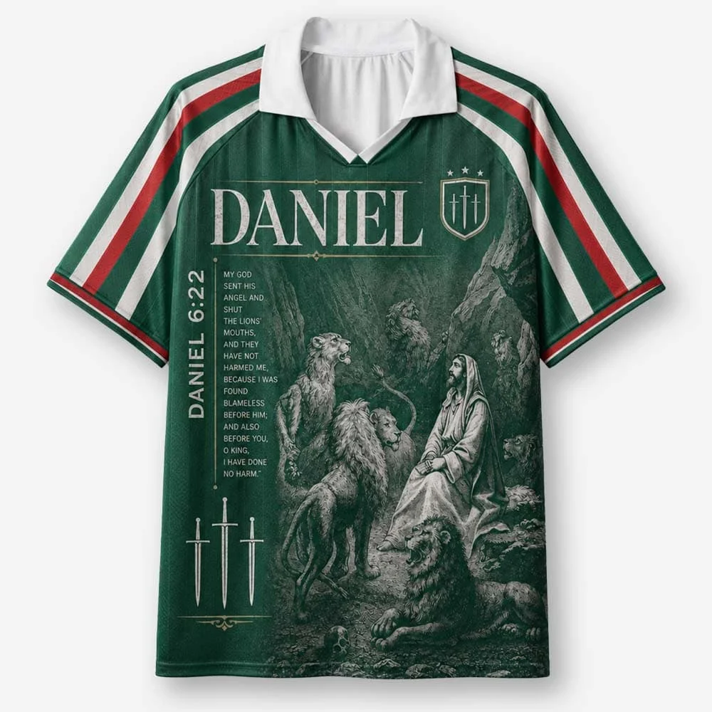 2026 New Lapel Polo Short Sleeved Shirt Retro Christian Cross Religious Pattern Printed T-shirt Fitness Training T-shirt