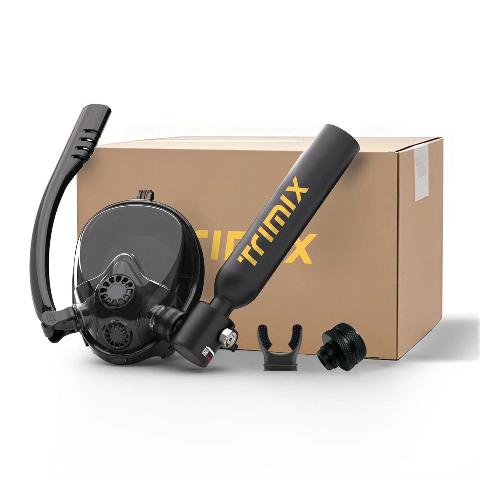 

TRIMIX Mini Scuba Lung Tank 0.5L With Snorkeling Mask Support Up to 10 Minutes Underwater Breathe 5 Meter Depth