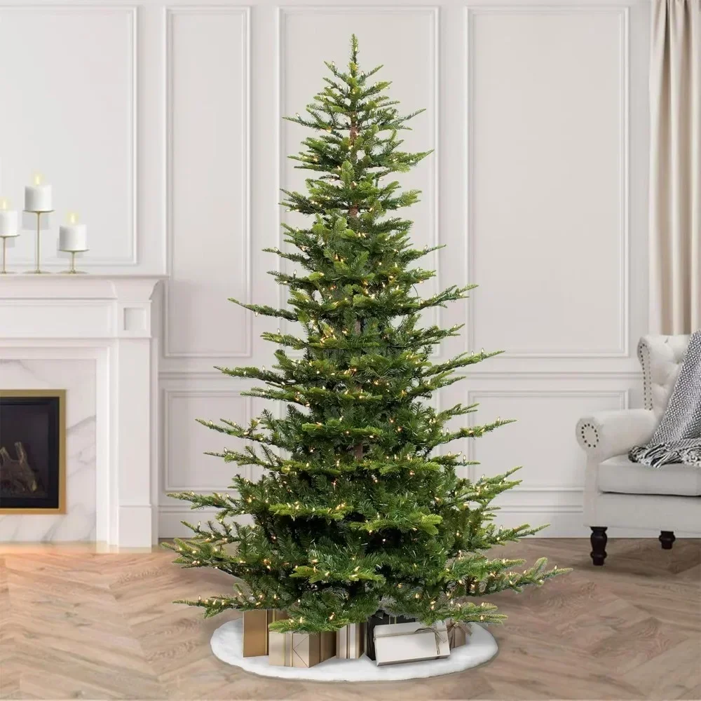 6.5-foot Pre Lit Poplar Tree Artificial Christmas Tree with 500 Green Transparent Lights