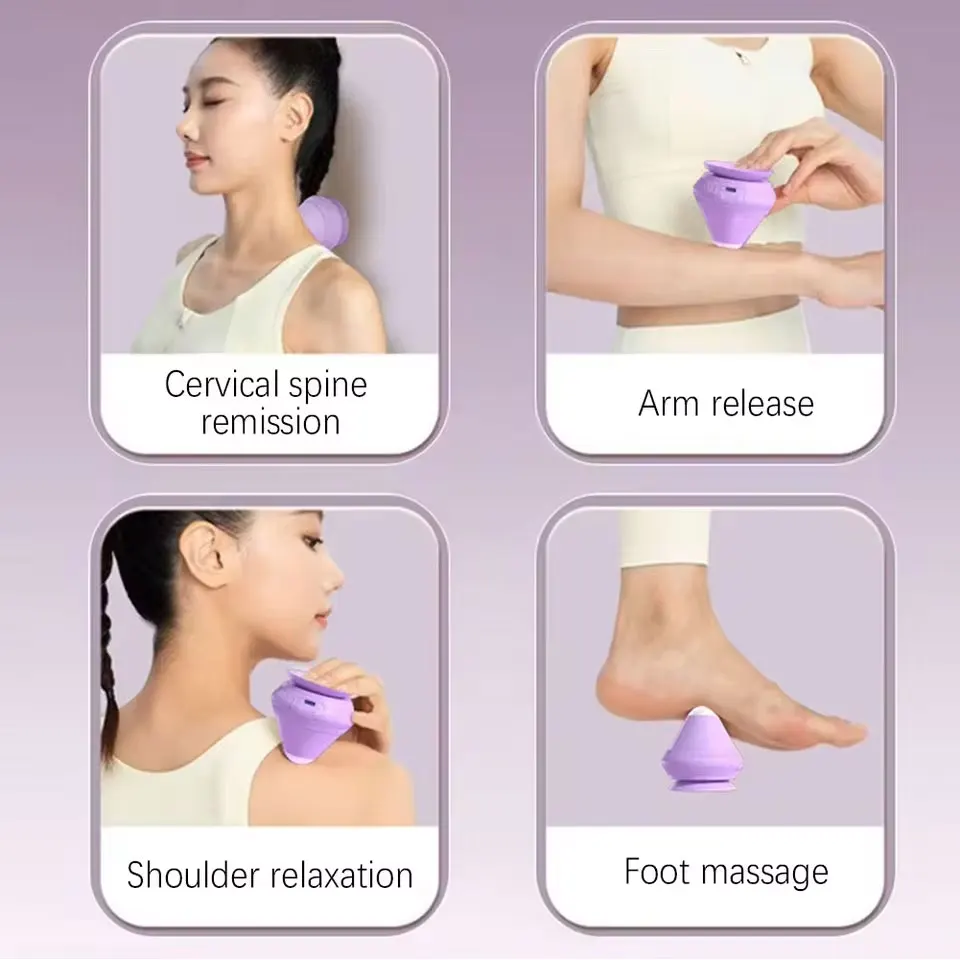 Fitness Relaxation Massager Ball Silicone Massage Ball 2 Gear Vibrating for Pain Relief Waist Back Neck Shoulder