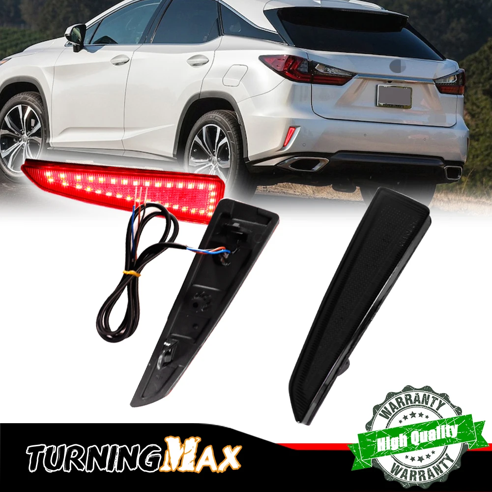 

Red LED Rear Bumper Reflector Lights For Lexus 2016-2020 RX350, 2018-2020 RX350L, 2016-2020 RX450h, 2018-2019 RX450hL