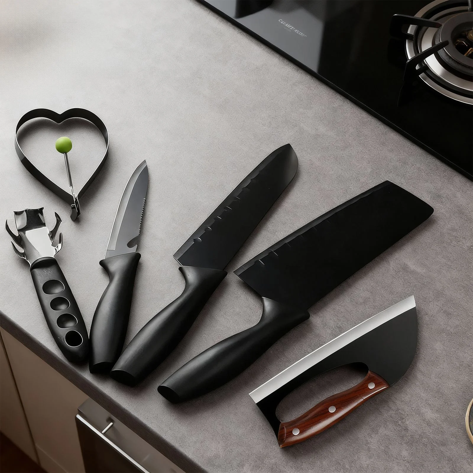 6Pcs Set Black Kitc… - image