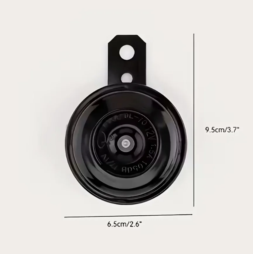 Universal Electric Motorcycle Air Horn 12V round Black Basin Loud Disc Speaker 105dB Motorbike Sound System Pack of 1
