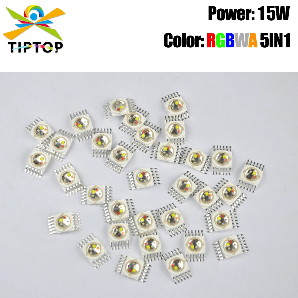 TIPTOP 20PCS/Pack High Power 15W RGBWA Led Lamp Beads 12 Pins LED Lamp Bead COB Chips Red Green Blue White Amber Stage Lighting