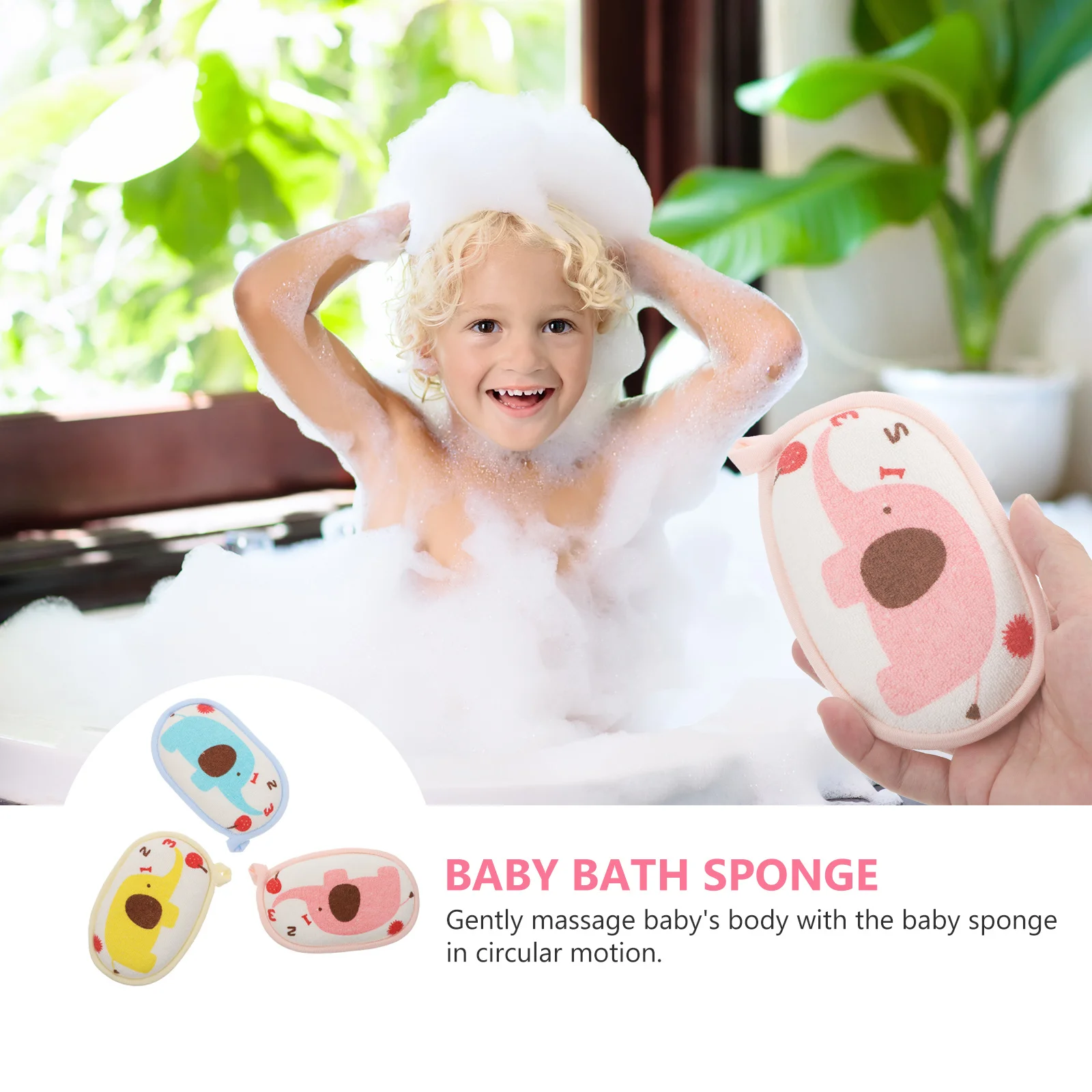 3 قطع من إسفنجات حمام الأطفال ناعمة ومريحة ولطيفة ومقشرة للاستحمام للأطفال الرضع ومستلزمات استحمام كرتونية #5
