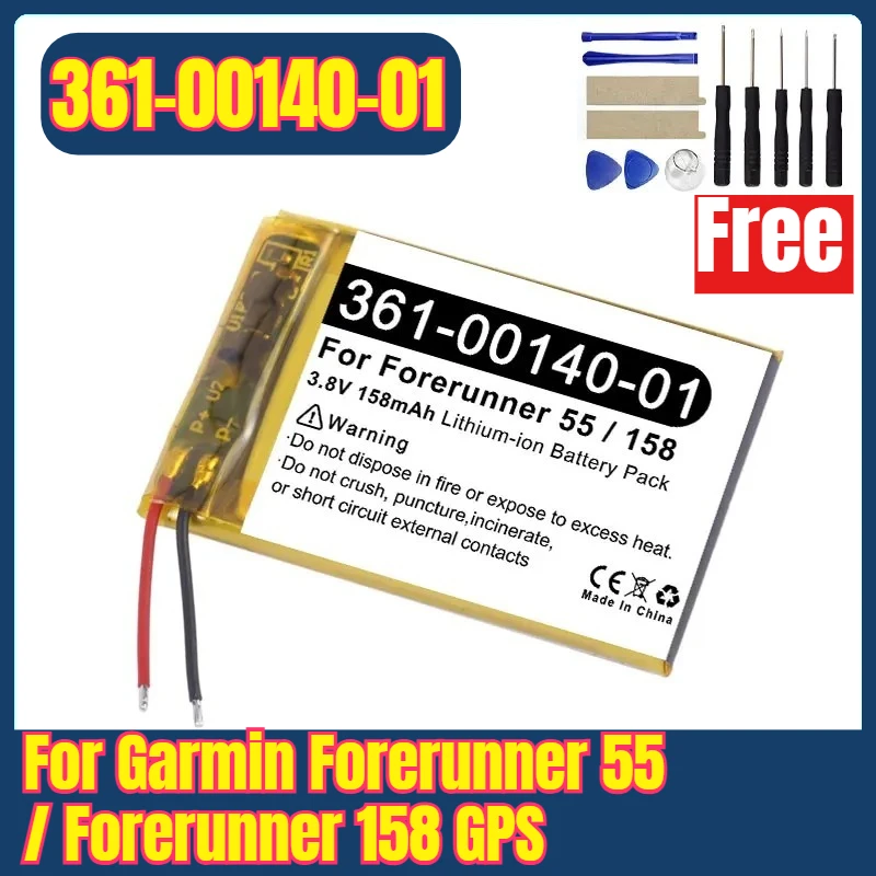 

Brand-New Watch Battery 361-00140-01 for Garmin Forerunner 55 / Forerunner 158 GPS Watch + Tools