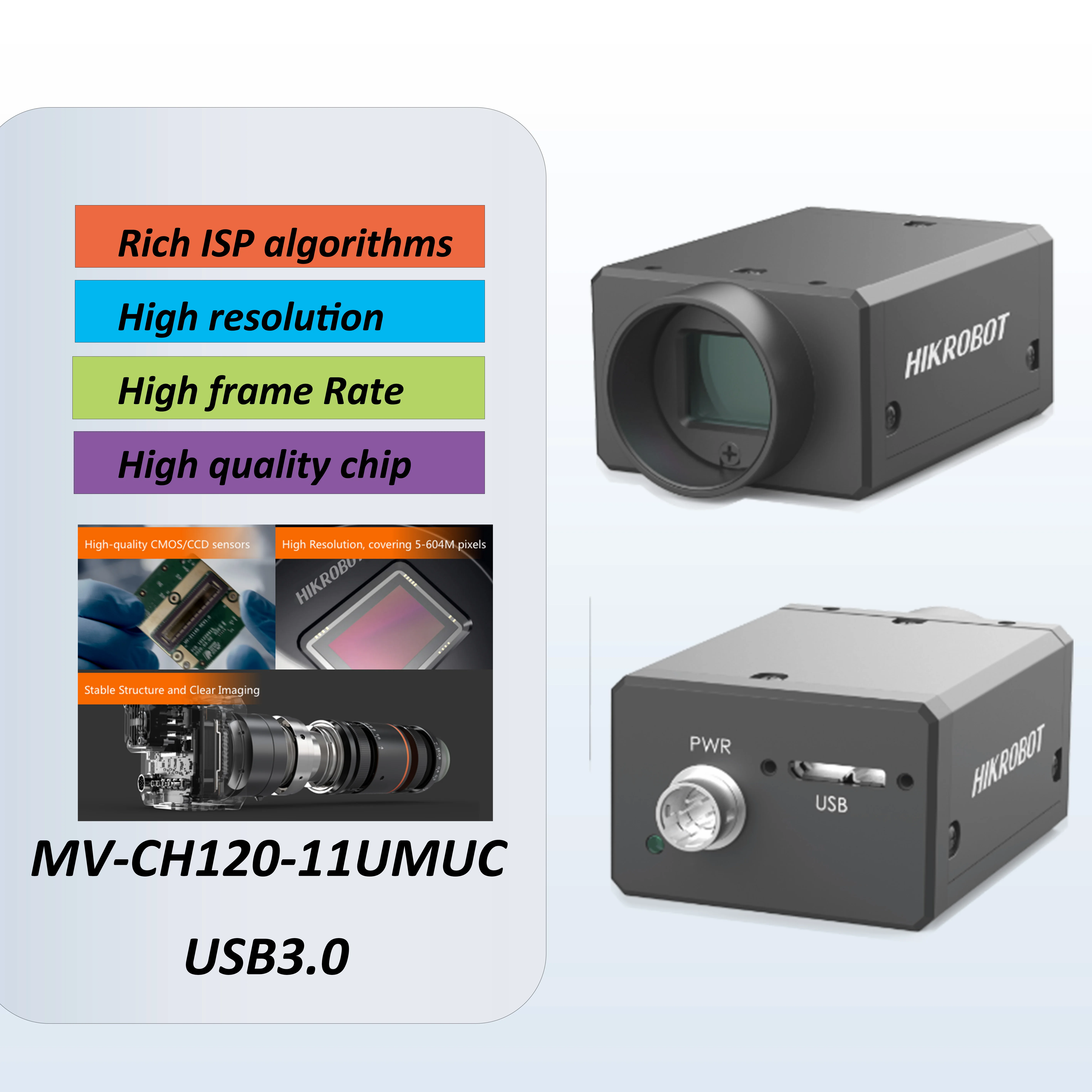 

MV-CH120-11UMUC HIKROBOT 12MP 1.1" CMOS C-Mount USB3.0 Industrial Detection camera Area Scan Camera