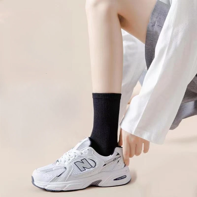 1/3/6 пар женских носков средней длины, однотонные, осенне-зимние, дышащие, удобные, спортивные, впитывающие пот, мужские и женские носки