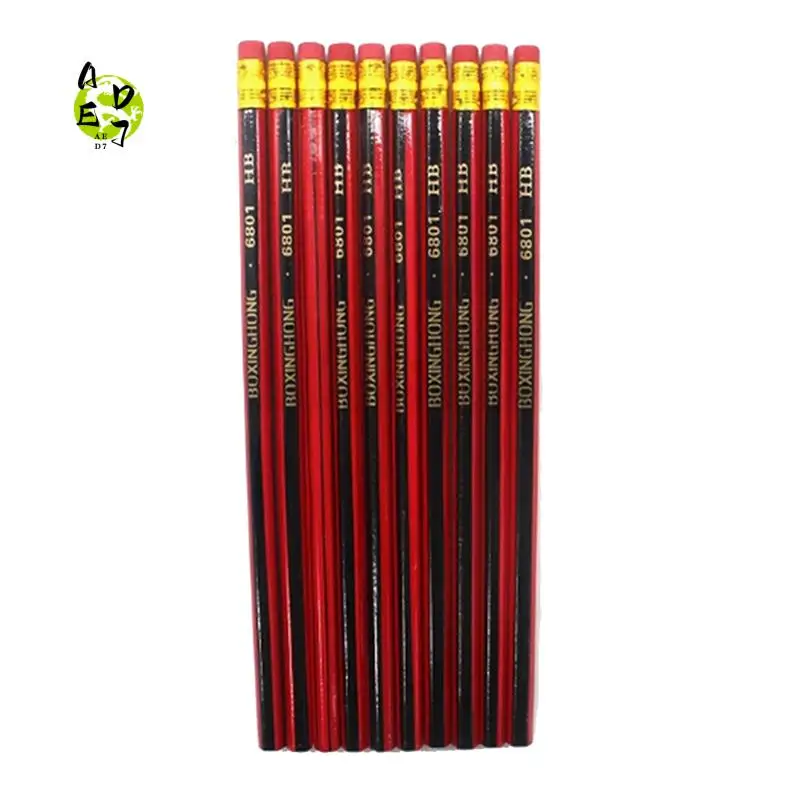 

AED7-100 шт., карандаш для эскизов, деревянные карандаши HB, карандаш с ластиком, детский карандаш для рисования, школьные канцелярские принадлежности