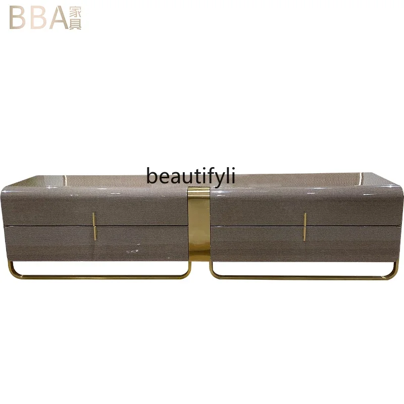 

Italian light luxury solid wood TV cabinet, living room floor cabinet, post-modern furniture53