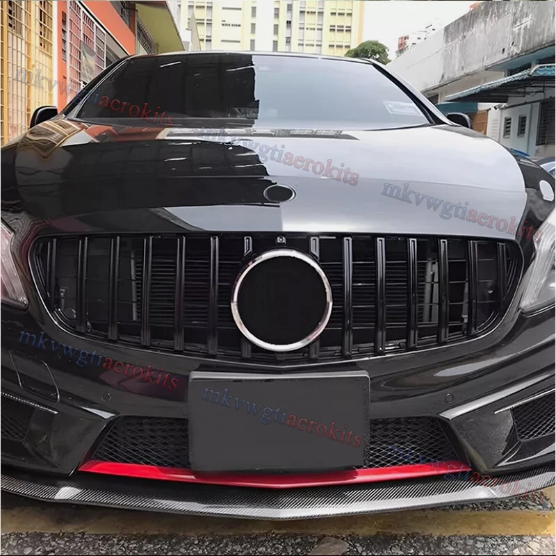 MagicKit  Front GTR Diamond Front Inlet Grille Bumper Grill for Mercedes Benz A Class W176 A200 A250 A45 AMG 2013 2014 2015