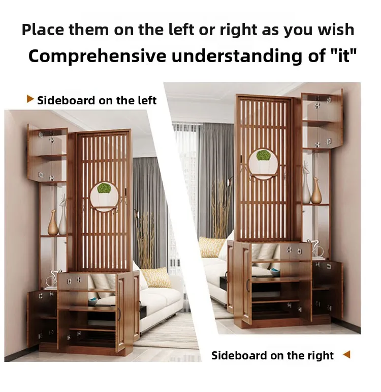 CX new Chinese-style screen entrance entrance shoe cabinet integrated modern simple living room double-sided partition cabinet