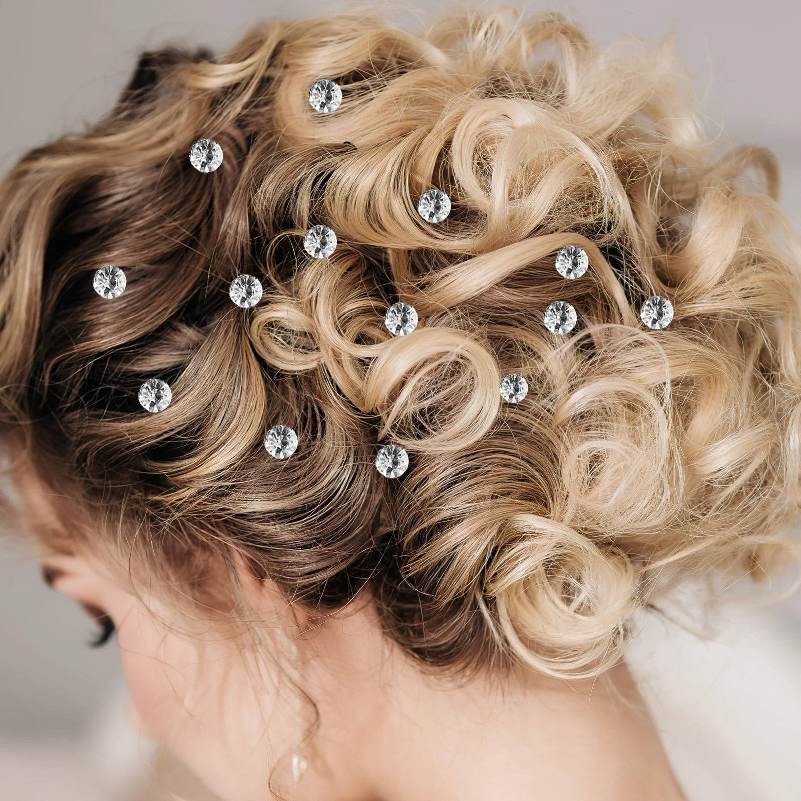 

12pcs Rhinestone Hair Clips Spiral Pins Single Drill Gems Mini Accessories Women Bride Wedding Long Hair Styling Tools