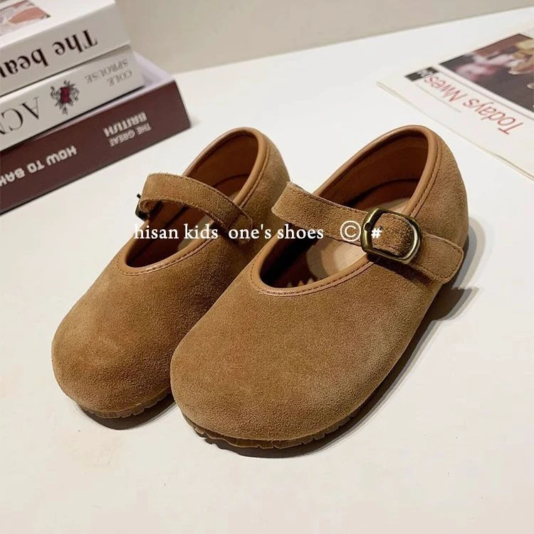 Childrens Shoes 2024 Spring and Autumn Season New Round Head Fashion Solid Color Popular Single Shoe Trend