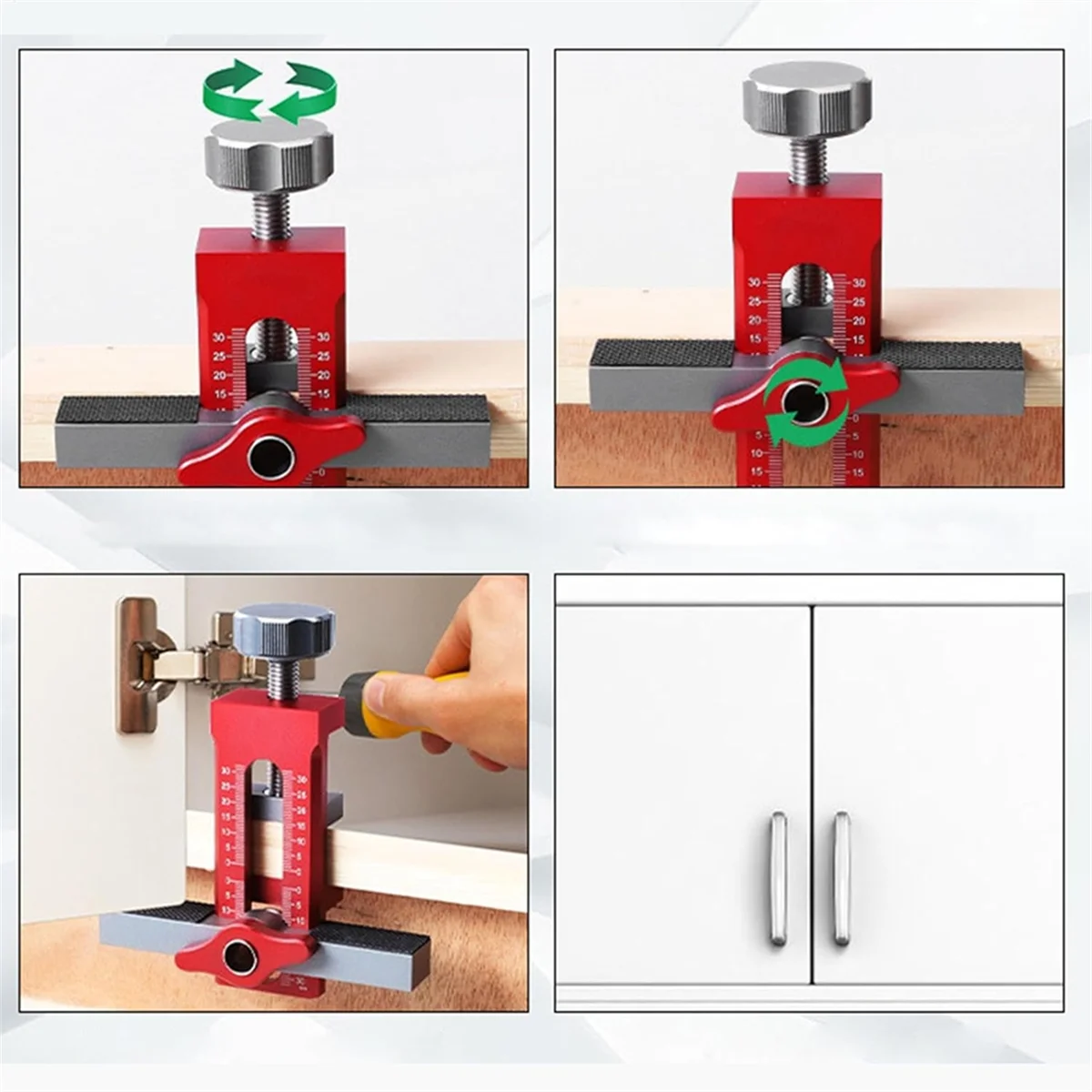 Cabinet Door Installation Positioner, Adjustable Aluminum Alloy Cabinet Door Positioning Tool,for Most Cabinet Doors-Flyy