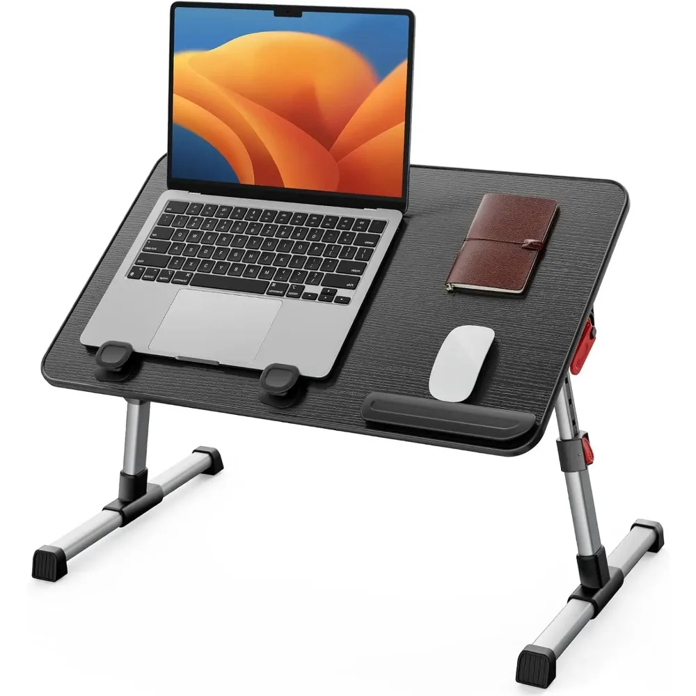

Регулируемый столик-поднос для ноутбука, портативный складной стол для коленей для домашнего офиса, дивана, напольного использования, подходит для ноутбука диаметром до 17 дюймов, большой черный