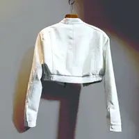 2025 Autumn New Handsome Versatile Short Motorcycle Jacket Top High Waist PU Leather Jacket for Women Faux Fur Coat 5