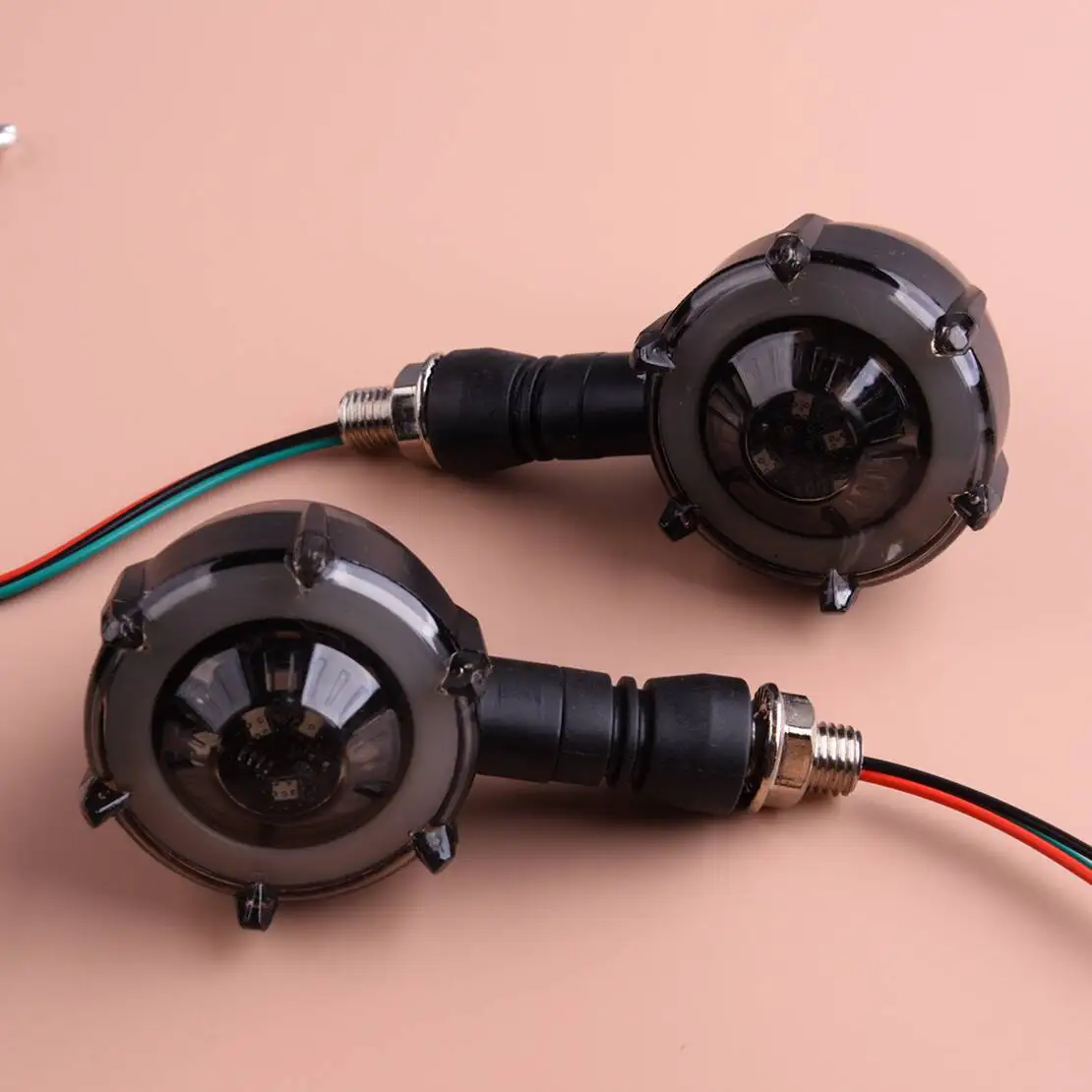 1 زوج دراجة نارية DC12V أصفر أحمر متدفق وامض LED بدوره مصباح إشارة مصباح مؤشر صالح لهوندا الظل ACE ايرو 1100 750A