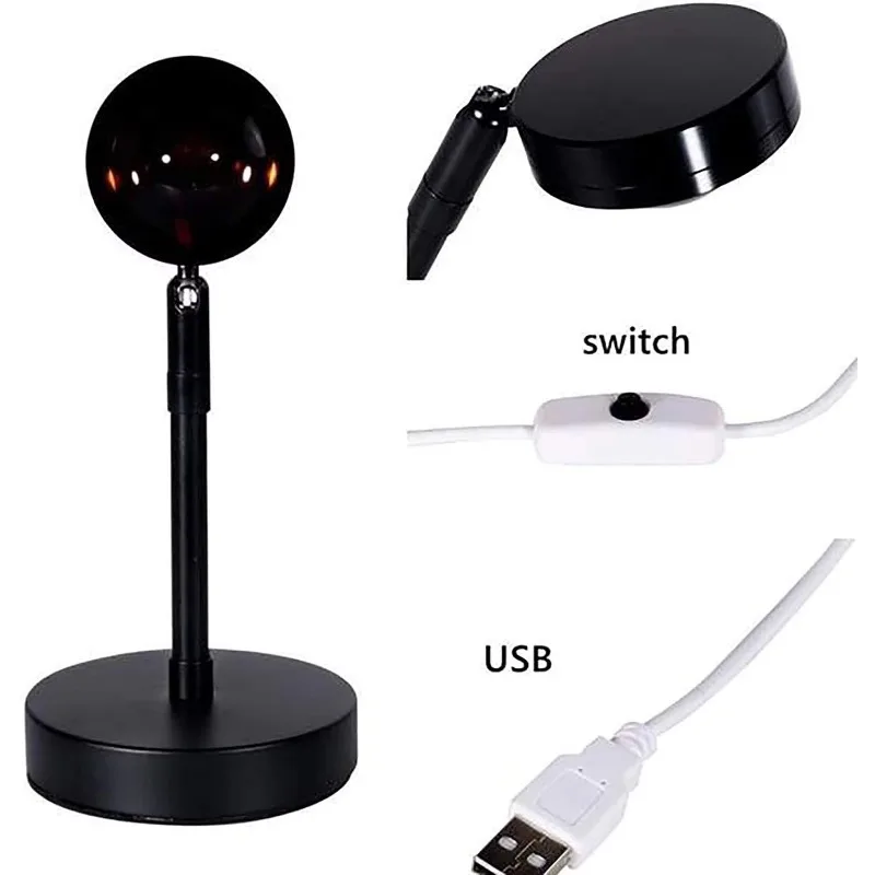 Drop Transport Nordic USB Adjustable Angle Inventory Floor Projector Sunset Light