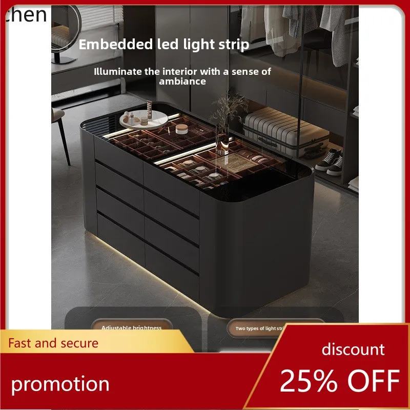 

YFY Minimalist Clothing Store Cloakroom Center Island Cabinet Solid Wood Jewelry Display Cabinet