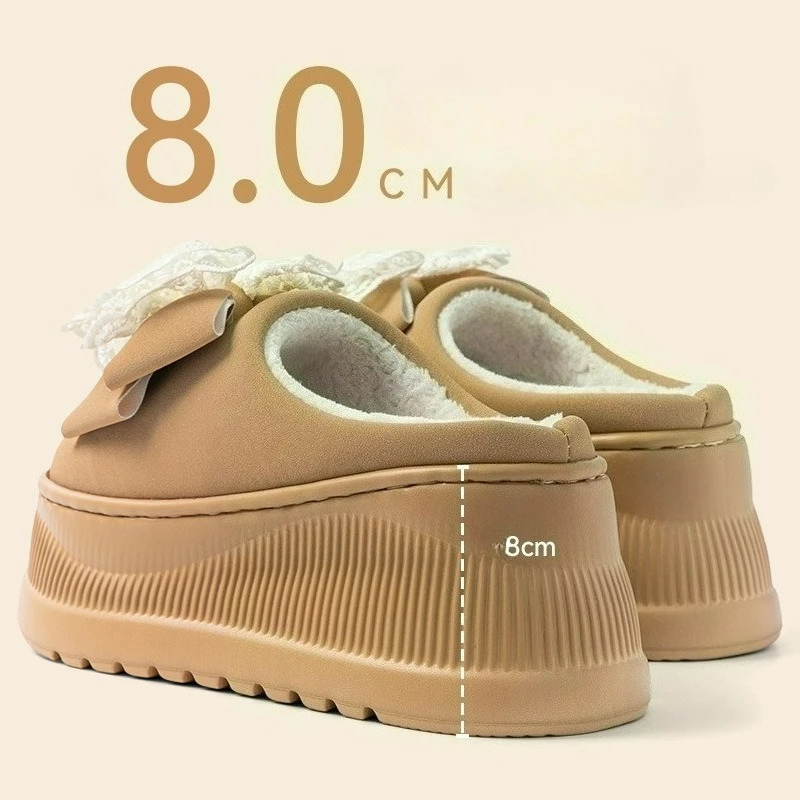 شباشب قطنية للنساء في الشتاء، طراز جديد للارتداء الخارجي، حقيبة عازلة منزلية غير قابلة للانزلاق، أحذية قطنية بنعل سميك